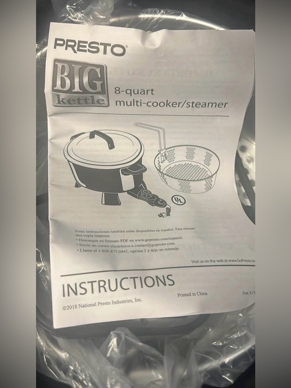 Like New Presto 8 Quart Multi-Cooker/Steamer